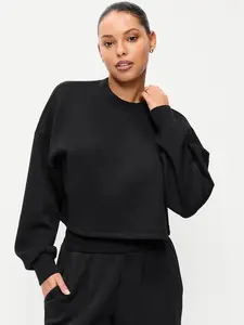 Old Navy Women's Bounce Fleece Crew-Neck Cropped Sweatshirt
