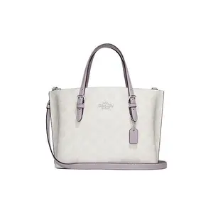 Coach Mollie 25 Classic Monogram Zipper Tote Bag in PVC with Purple and White Colorway for Women