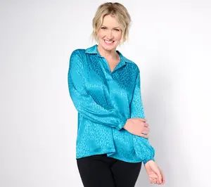 Attitudes by Renee Satin Jacquard Top