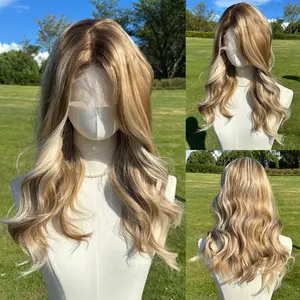 SMILCO 24 Inch Honey Blonde with Ash Blonde Highlights Body Wave 13*3 Lace Front Synthetic Wig SM9280 #Summervibes