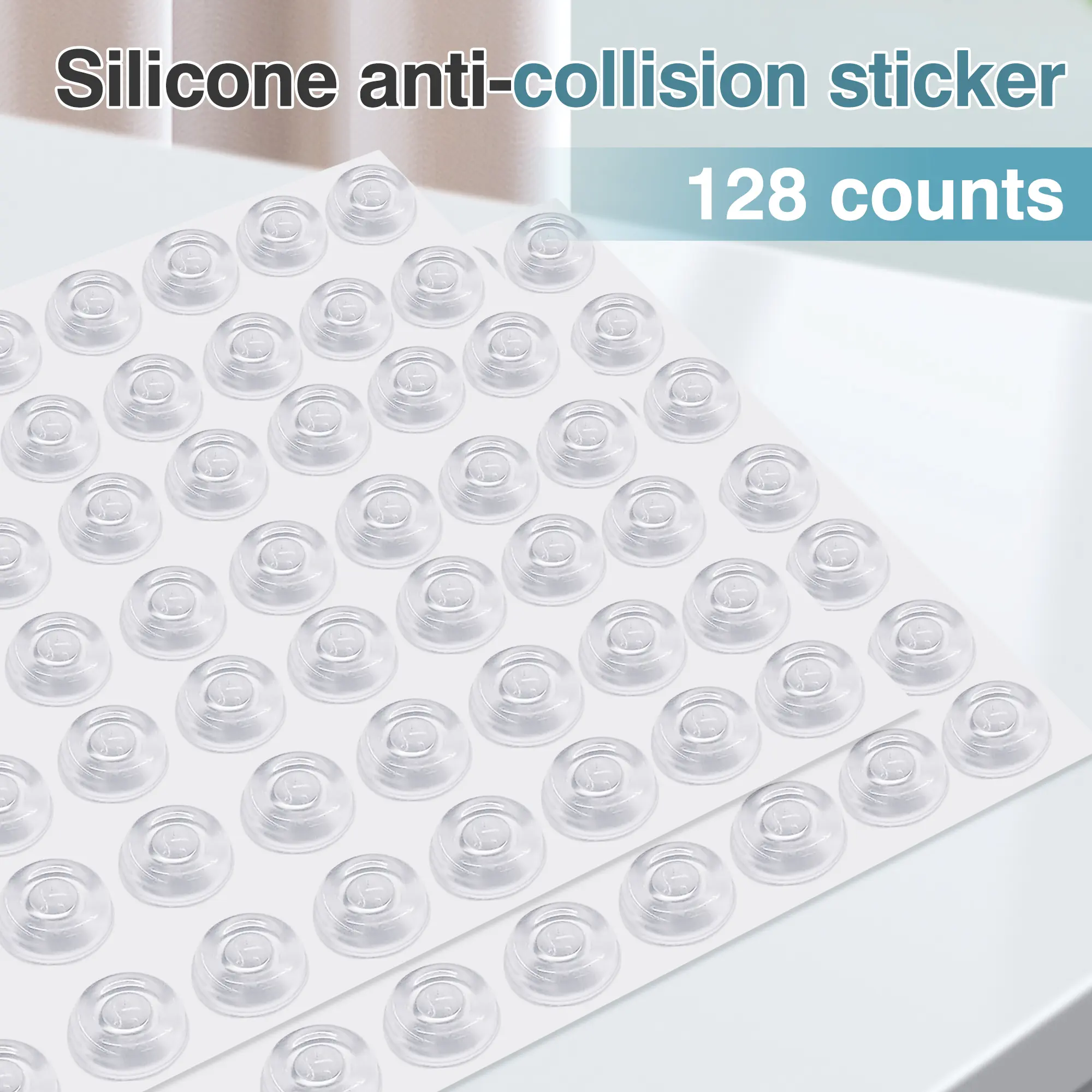 128 Counts Soft Silicone Bumper Dots Sound Dampening Pads for Cabinet Doors and Drawers