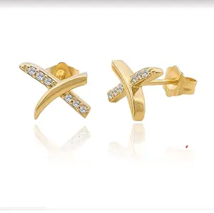14K Gold Earrings with Moissanite Diamonds for Women