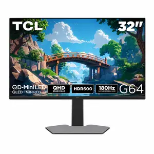 TCL 32" G64 QD-Mini LED Gaming Monitor (Black & Gray)| QHD 2K UHD | 180Hz | 1ms GTG | HDR600 | AMD FreeSync/Premium | Built-in Stereo Speakers | Fully Adjustable Stand | Matte Panel