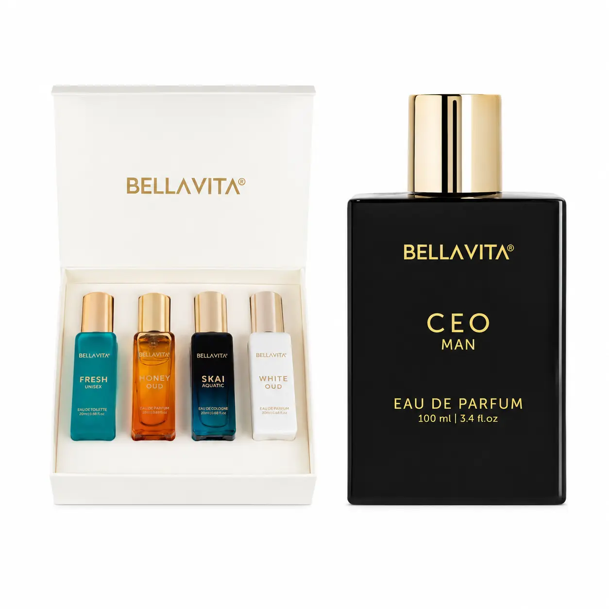 Luxury Men's & Women's Perfume Combo - Women's Gift Set & Ceo Man | Lemon, Lavender, Tonka, Oud, Spicy | Long Lasting  - (4 * 20 ML + 100 ML)