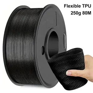 TPU 3D Printer Flexible Filament 250g (0.55lb), 1.75mm Diameter, 80m Length, High-Quality Consumables for 3D Printing