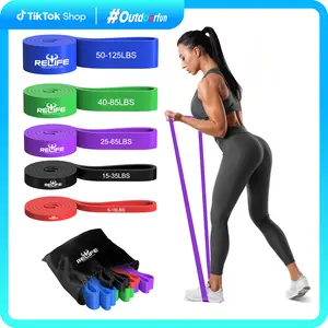 Relife Sports Pull Up Resistance Bands for Working Out Heavy Duty Assistance Bands Set of 5 Assist Exercise Bands for Muscle Training Workout