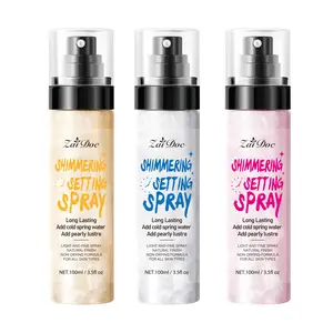 Shimmering Setting Spray - Fast Film Forming & Oil Control Makeup Tool for Music Festivals & Commutes - Long Lasting Formula with Pearl Lustre - 100G Mini Blurring Custom Fixing Spray Set