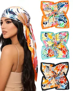 27.5'' Silk Feeling Scarf Satin Head Neck Scarf for Women Soft Sleeping Night Wear Daily Hair Fashion Accessory Silk Scarf Headwrap