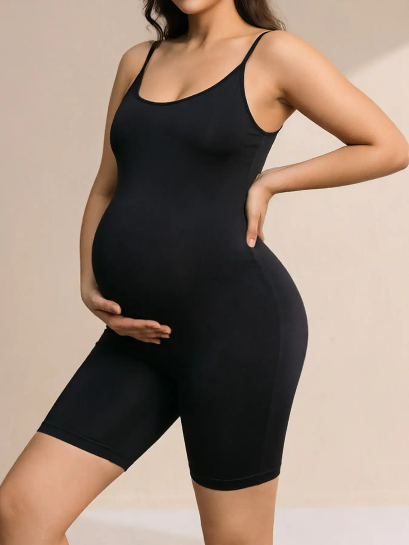 Women's Fashionable Pregnancy Bodysuit, Pregnancy Clothes, Backless Cross Design, Thin Straps, Comfortable Breathable, Ideal for Entire Pregnancy, Summer Essential