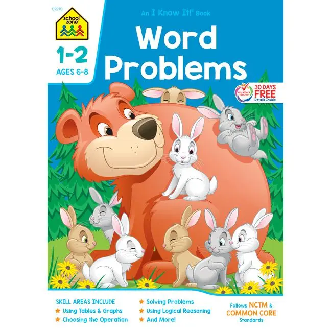 School Zone Word Problems Grades 1-2 Workbook -- School Zone - Paperback