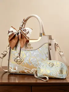 Elegant Party Bag Print Handbag, Chic Women's Bag for All Occasions, Large Capacity Two-Piece Set, Unique Design, Perfect Gift for Holidays