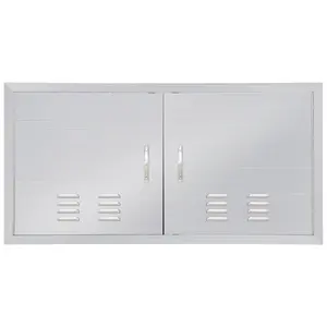 Stainless Steel Double Access Door for Outdoor Kitchen Cabinets - 42"W x 21"H Waterproof Double Door Storage Cabinet for BBQ Island, Patio & Grilling Station
