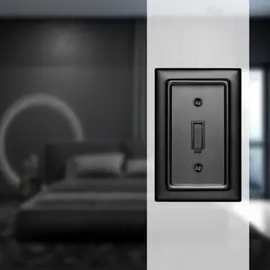 Architectural Toggle Light Switch Wall Plate - Black Aluminum