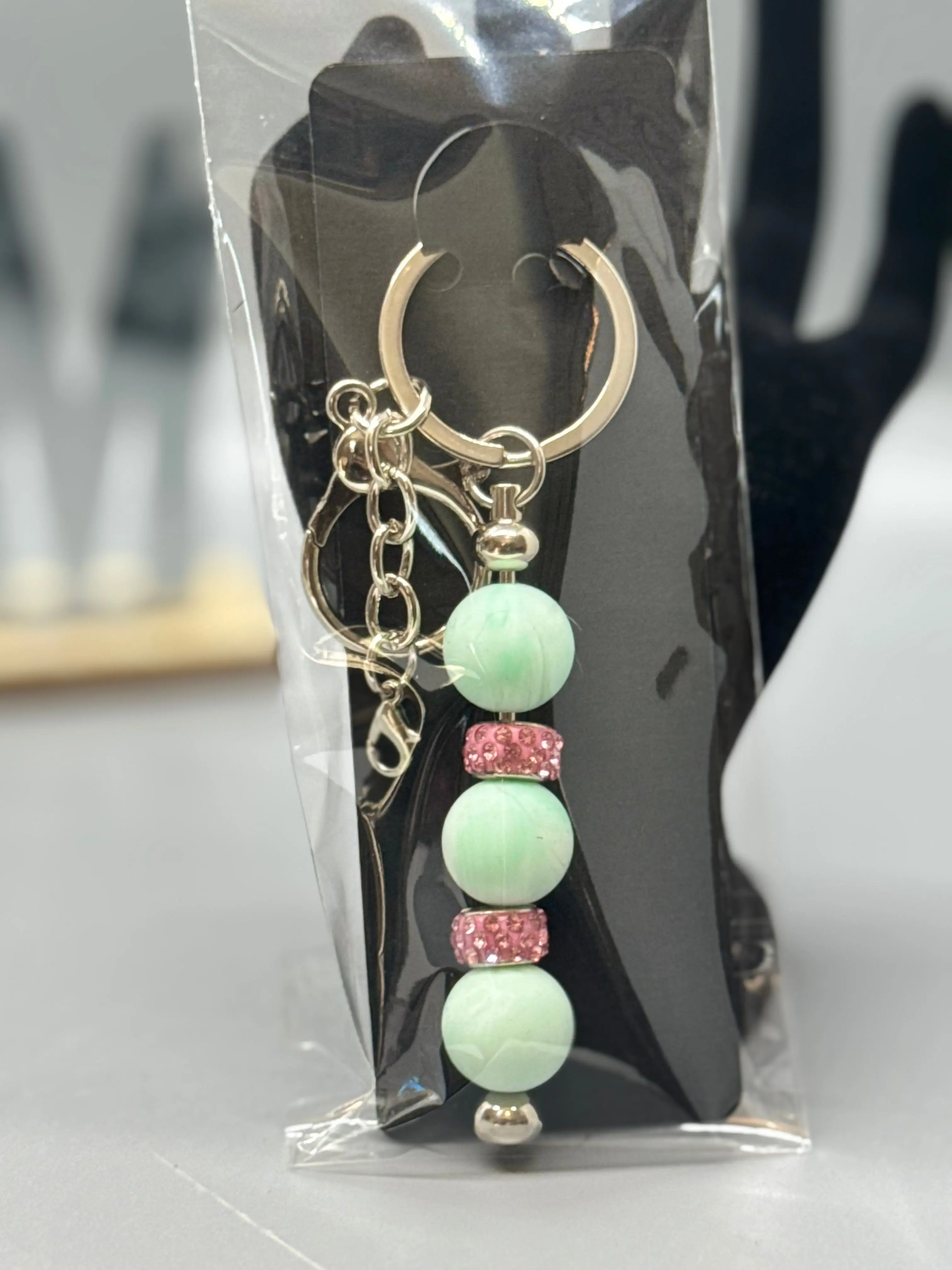 Handmade Beaded Keychain – Unique Colorful Accessory # 2102