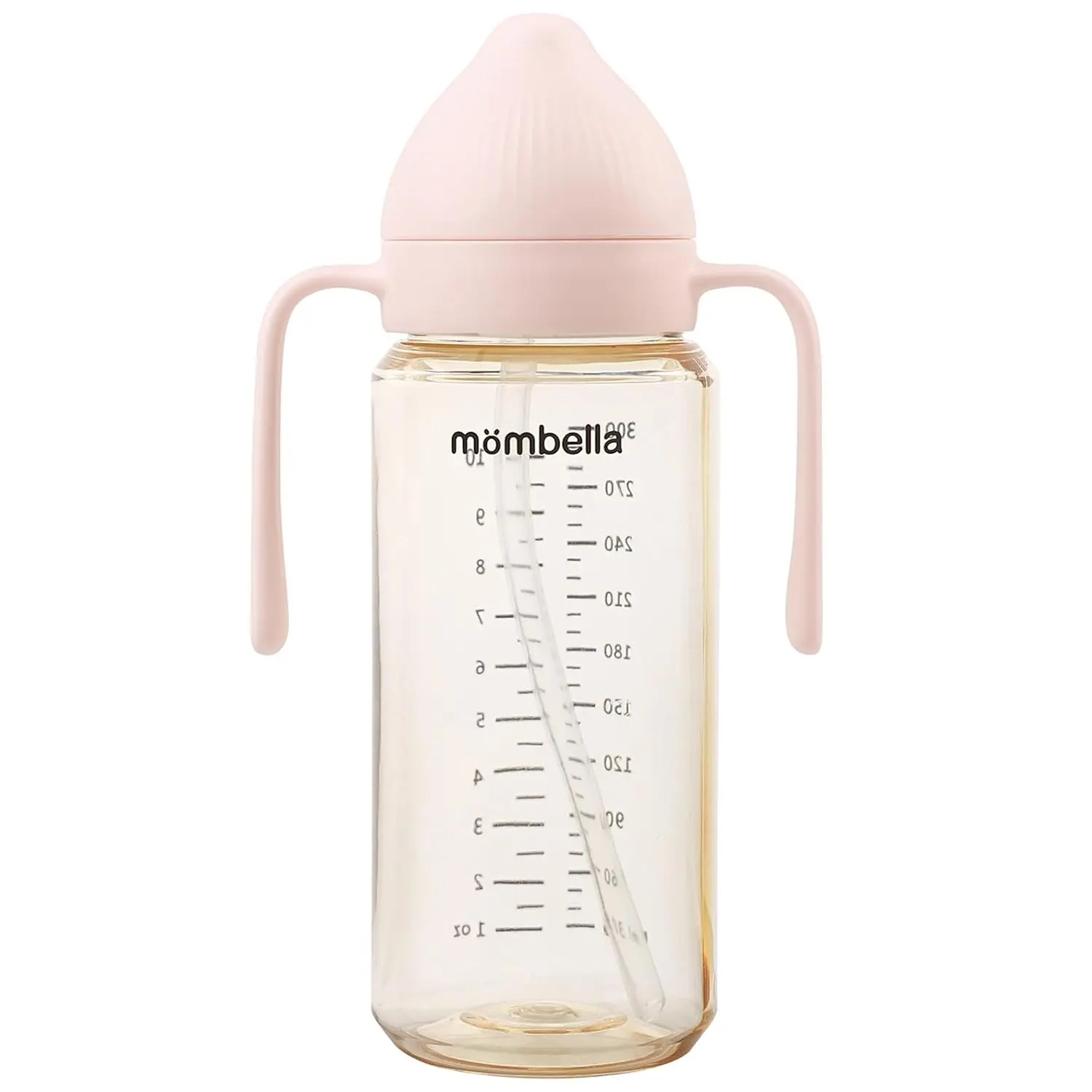 Mombella Classic 2 in 1 Baby Bottle & Straw Cup with Handle, PPSU Baby Bottles & Sippy Cup, Skinsoft Silicone Nipple Milk Feeding Bottle for Babies 6 Months+, Easy Grip, Spill-Proof, 10oz