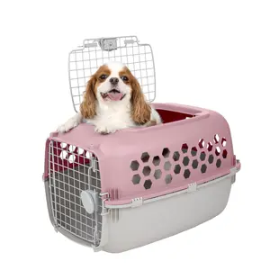 Vibrant Life Kennel for Dogs & Cats, Durable Plastic, Two Door Openings, Blue, Maximum Pet Weight 30 lbs, 24" L x 16.5" W x 14.5"H