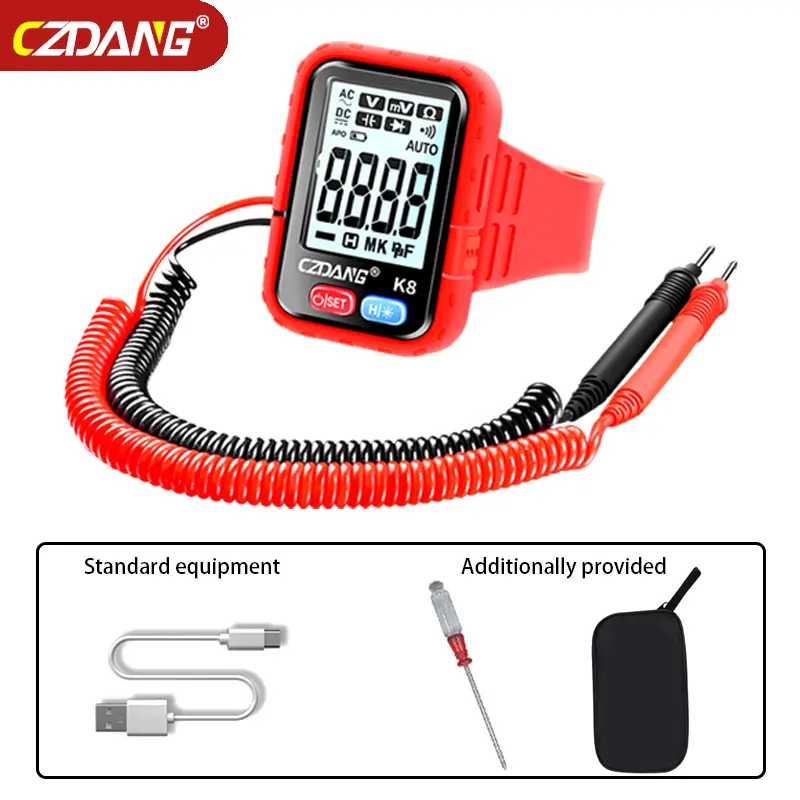 Wrist Multimeter, Watch Multimeter, Digital Multimeter, Auto Ranging, Anti-Burn, Overload Protection,
