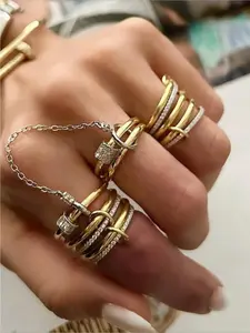 Chic Vintage Boho Double-ring Opening Minimalist Silver Ring, Statement Multi Ring, Small Yet Exquisite, Versatile Birthday Gift, Handmade Accessory, Daily Vacation Gift From Best Friend