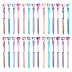 [28pcs Crystal Diamond Pens] 28pcs Large Crystal Diamond Pens | Shiny Pens with Black Rhinestone Accents | School Office Supplies, Wedding, Holiday & Birthday Gifts | Back to School
