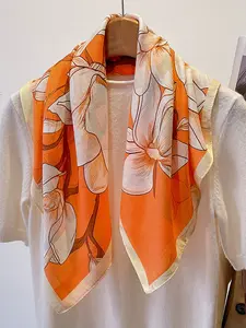 Women's Plant Print Scarf, Fashionable Versatile Shawl, Warm Neck Protector, Stylish Accessory for Cold Weather