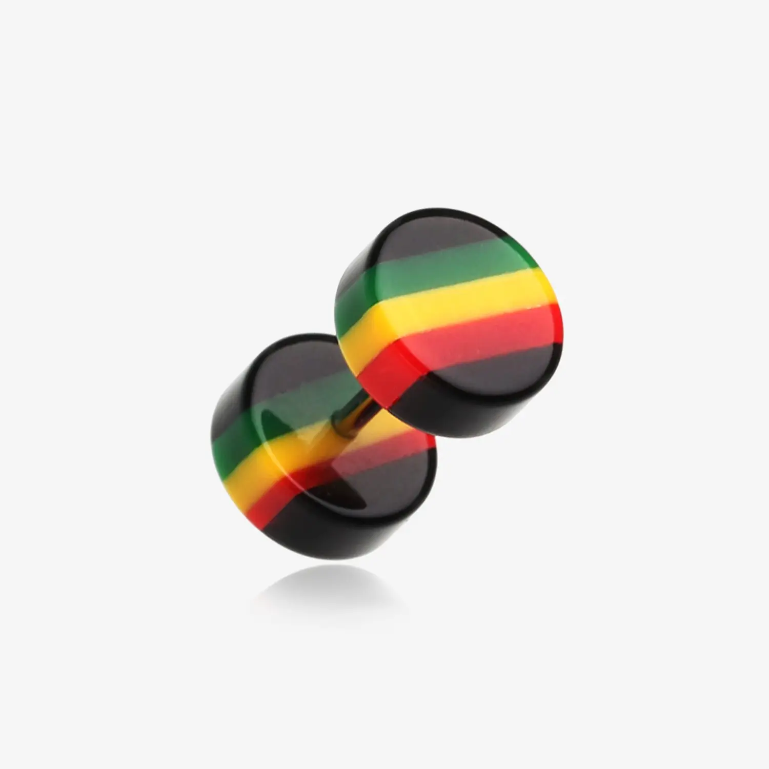A Pair of Jamaican Rasta Stripe Acrylic Faux Gauge Plug Earring