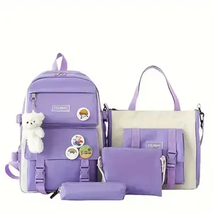 Easy leisure backpack large-capacity school bag Travel bag Canvas shoulder bag