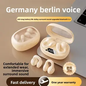 2026 New Model X53 Touch-Control In-Ear TWS Wireless Ear Clip Noise-Cancelling Digital Display Gaming Stereo Bluetooth Headphones