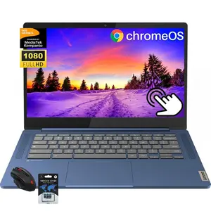 Lenovo 2026 Slim 3 14" FHD Touchscreen Chromebook | 8-Core MediaTek 520, Up to 16GB RAM, 64GB eMMC+128GB Micro SD, 13.5H Battery, WiFi 6, Chrome OS, Student Business Laptop with Bundle Accessory