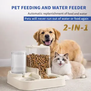 Automatic Gravity Feeding System for Cat and Dog, Dual Wet/Dry Separation Design with Anti-Spill Feature, Easy-to-Clean Durable Pet Food & Water Dispenser, Living Room, Bathroom, Kitchen, and Balcony Use, Cat Food Dispenser, Automatic Feeder For Cat