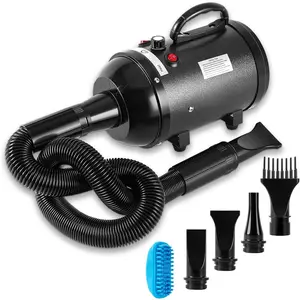 Dryer, 4.3HP/3200W High Velocity  Dryer, Stepless Adjustable Speed, Quick-Drying, Reduce Noise & Heat Insulation, 4 Nozzles and a Brush, Black