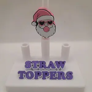 Christmas 3D Printed Straw Toppers Standard Only Festive 3D Design for Holiday Decorations Lightweight and Easy to Use Perfect for Parties Gatherings and Home Decor
