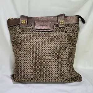 Pre-owned Loewe Anagram Canvas Tote Bag Designer Luggage Accessory Monica