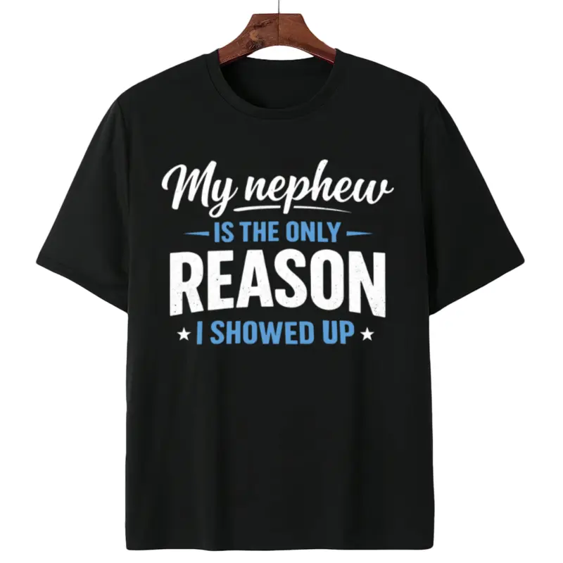 Men's Short-Sleeve Graphic Text Print T-Shirt - Nephew Theme, Casual Crew Neck, Medium Length, Machine Washable, S-XXXL