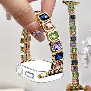Luxury Sparkling Rhinestone Bracelet Strap Compatible with Apple Watch Series 1-11, High-Quality Band for Party, Holiday, Daily Wear, Smart Watch Accessories, Smart Watch Straps
