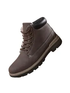 Large Size PU Hiking Shoes, Thick Fleece Lined Snow Boots, Comfortable Outdoor Sports Shoes, Suitable for Autumn Winter Activities