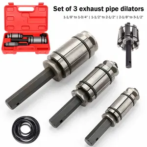 3 Pcs 1-1/8'' to 3-1/2'' Exhaust Pipe Expander Tool Set, Tail Pipe Spreader Kit Compatible with Most Vehicles and Trucks