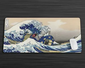 Gyarados Great Wave Mouse Pad – Ukiyo-e Water Dragon Gaming Desk Mat