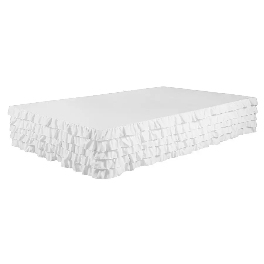 Bed Skirt Tiered Dust Ruffle Microfiber with 14” Drop