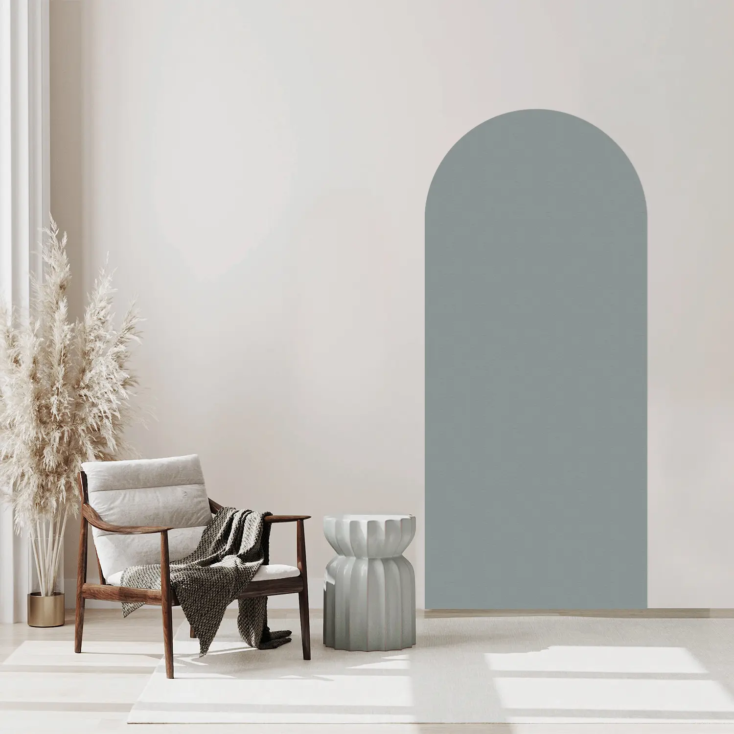 Modern Simple Arch Decorative Wall Stickers, 40x80cm X 2 Pieces, Pure Color 3D Wall Mural Decals, Creative Stickers for Living Room & Bedroom