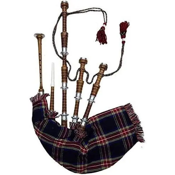AAR Scottish Great Highland Bagpipes - Black Finish with McLeod Cover, Cord, Silver Mounts, Mackenzie Accents, Rosewood Components, Synthetic Parts, 1 Assembly Book, 1 Cane Drone Reed Set & Accessories for Traditional Wind Instrument Enthusiasts