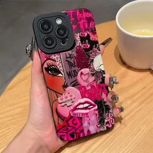 Fashion Girl Pattern Phone Case, Casing, Anti-drop Shockproof Phone Protective Cover, Phone Accessory Compatible with iPhone 11 12 13 14 15 16 Pro Max