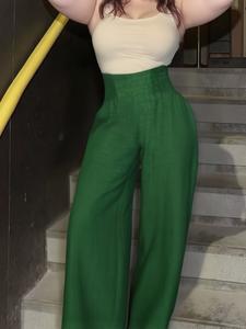 【plus size】 solid color wide leg pants, casual comfy trousers for daily wear, women's bottoms for all seasons, wideleg pants
