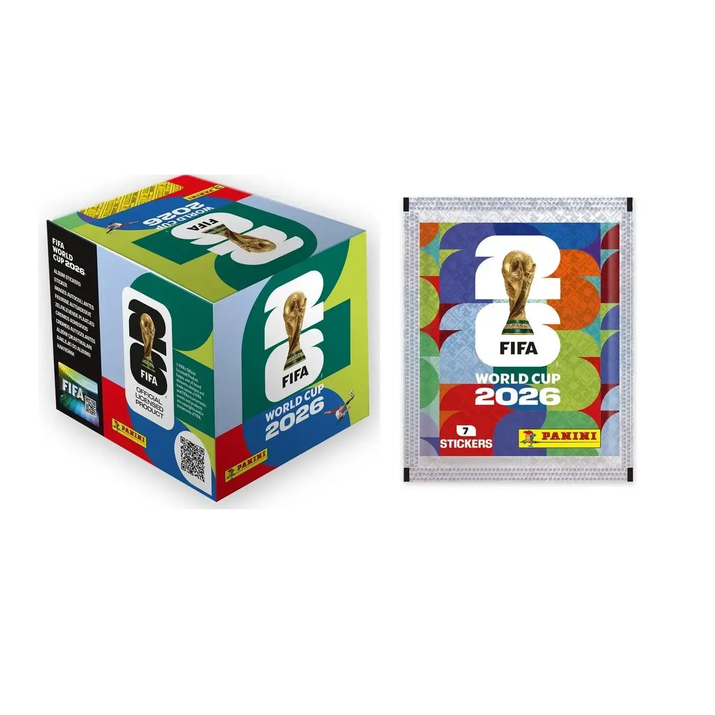FIFA/Panini 2026 World Cup International Edition Soccer Sticker Set - Football Player Art Trading Card Collectible Box with International Soccer & Tournament Sticker Packs