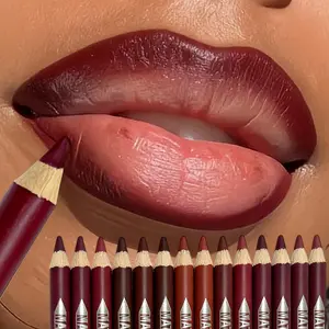 12Pcs Matte Lip Liner With Sharpener Set Waterproof Smudgeproof Precise Contour Lipstick Pens Long Lasting Smooth Makeup Versatile Daily Cosmetic