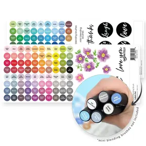 Mini Blending Brush Label Set - All Crisp Dye Ink Colors (2 Sheets)
