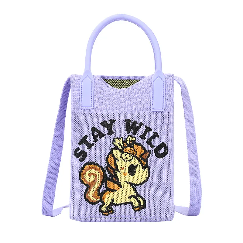 Official Tokidoki Knitted Tote Handbag | Aesthetic Mini Tote Bestie Gift lightweight travel bag reusable shopping Grocery Water-Resistant beauty storage weekender bento stylish luxury minimalist solid color