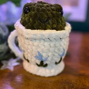 Frog in a Teacup - Handmade Crochet