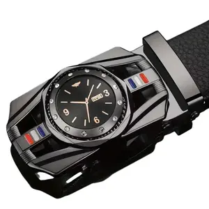 Men's Belt with Automatic Rotating Dial-style Buckle Design for Daily Wear - Fashion Accessory man