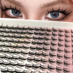 D Curl 160PCS Manga Lash Clusters DIY Eyelash Extensions Fairy Eyelash Clusters D Curl Spiky Anime Lashes Wispy Individual Lashes 9-16mm  Clusters for Manga Lash look,Cosmetic Makeup