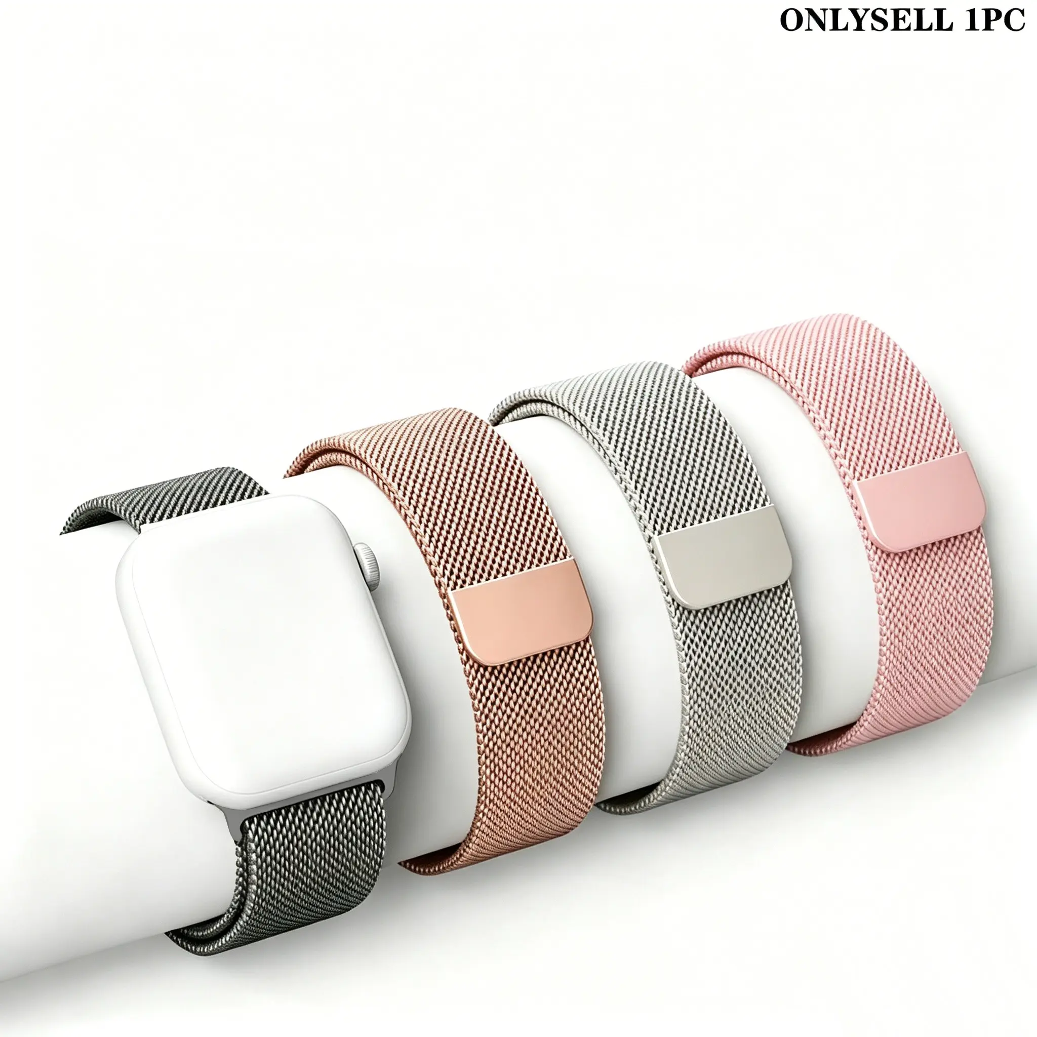 Milanese Loop Band for Apple Watch Strap, Smartwatch Accessories, 46mm 49mm 38mm Women Men Magnetic Metal Mesh Loop Strap waterproof wristband iWatch bands series 1-11 SE 2 Compatible Ultra 1-3 Stainless Steel Mesh Magnetic Strap